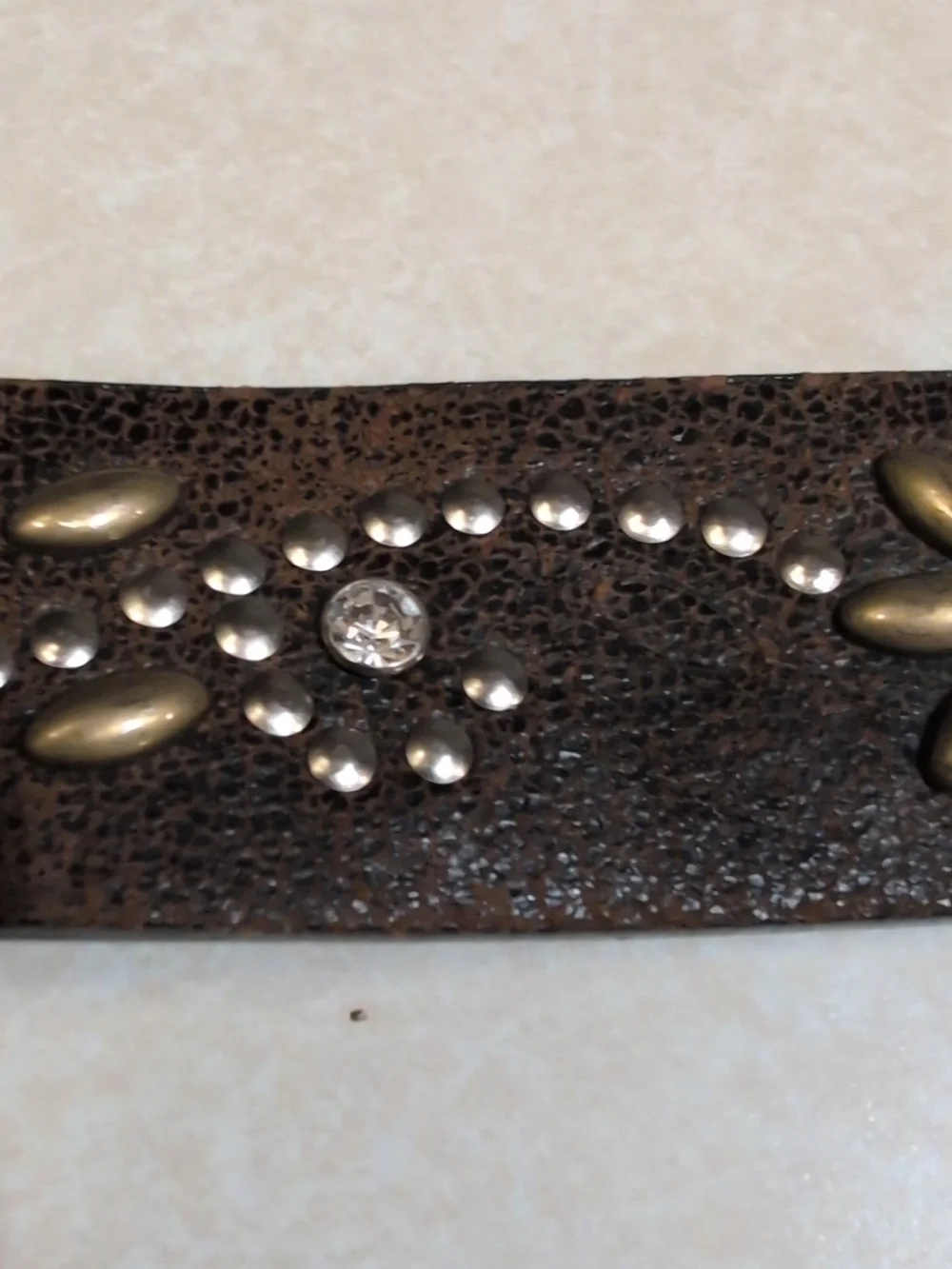 Nocona Studded Brown Leather Western Belt with Ornate Buckle Small - Picture 7 of 13